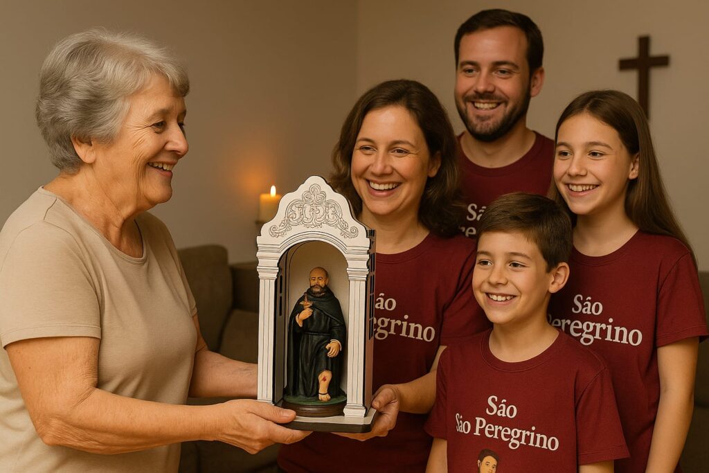 Família recebendo Capelinha